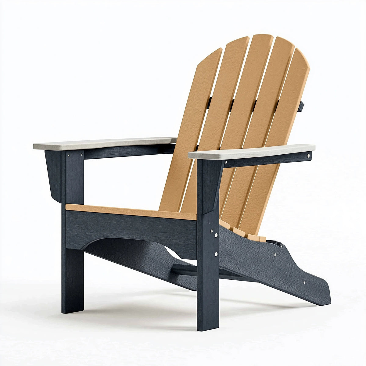 Fauteuil de jardin 83 x 76 x 98 cm en plastique noir/beige style Adirondack