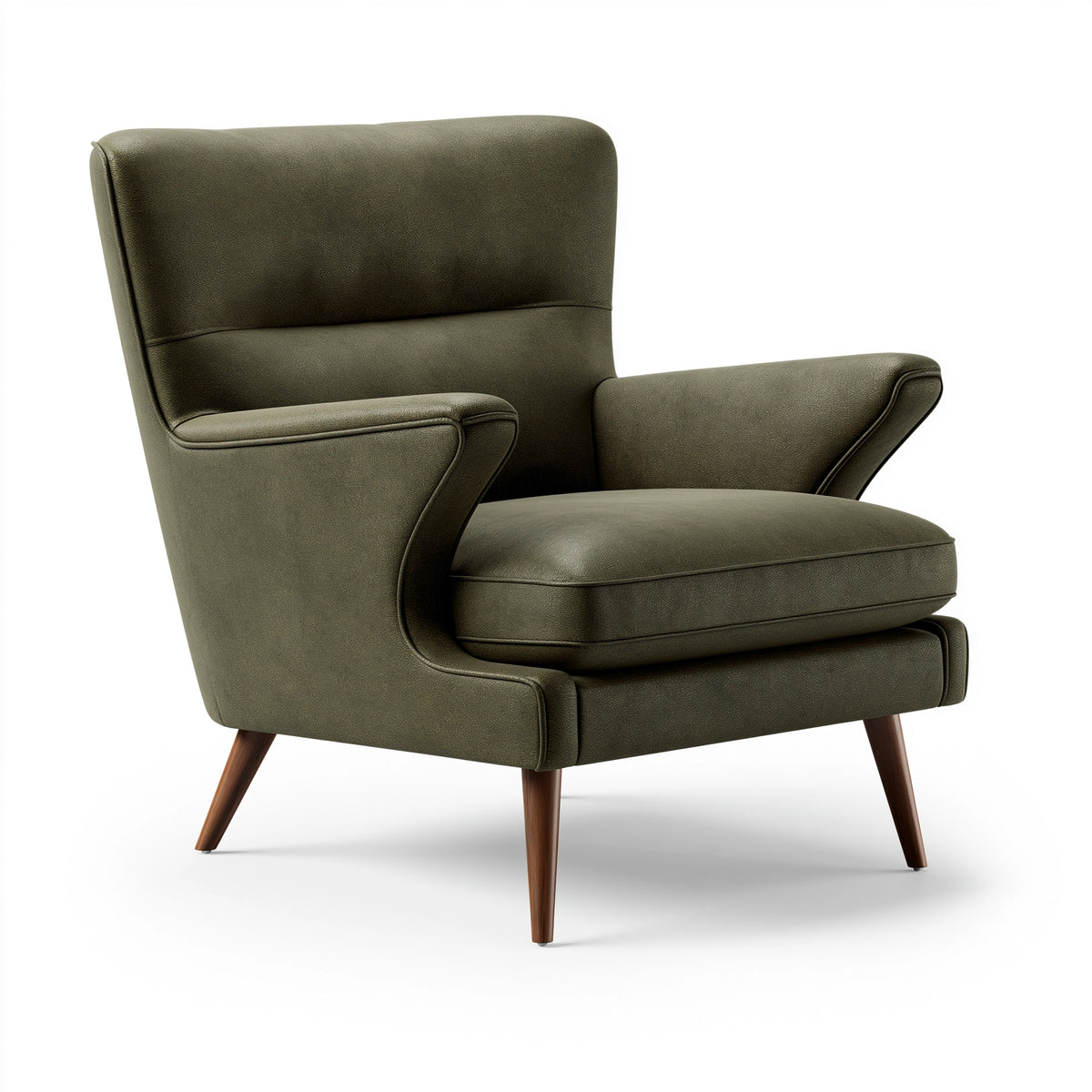 Fauteuil 78 x 85 x 100 cm en similicuir vert olive style vintage