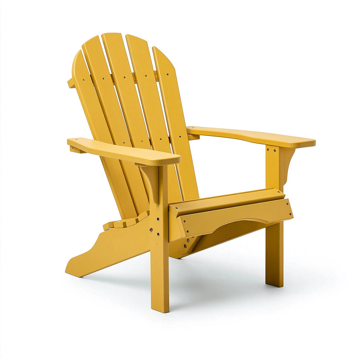 Fauteuil de jardin 79 x 83 x 95 cm en bois jaune style Adirondack à dossier incliné