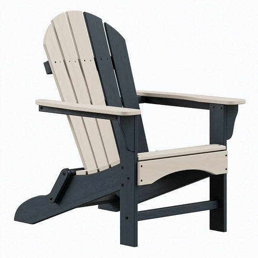 Fauteuil Adirondack 79 x 88 x 95 cm en plastique beige anthracite pour extérieur